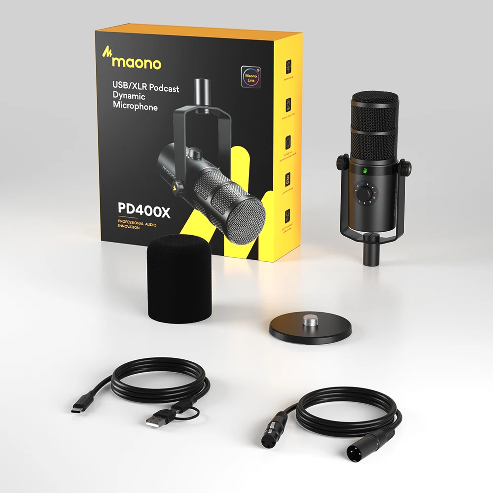 MAONO PD400X USB/XLR Dynamic Microphone All Metal With One-Touch Mute Headphone Jack And Volume Control For Podcasting Streaming - Image 7