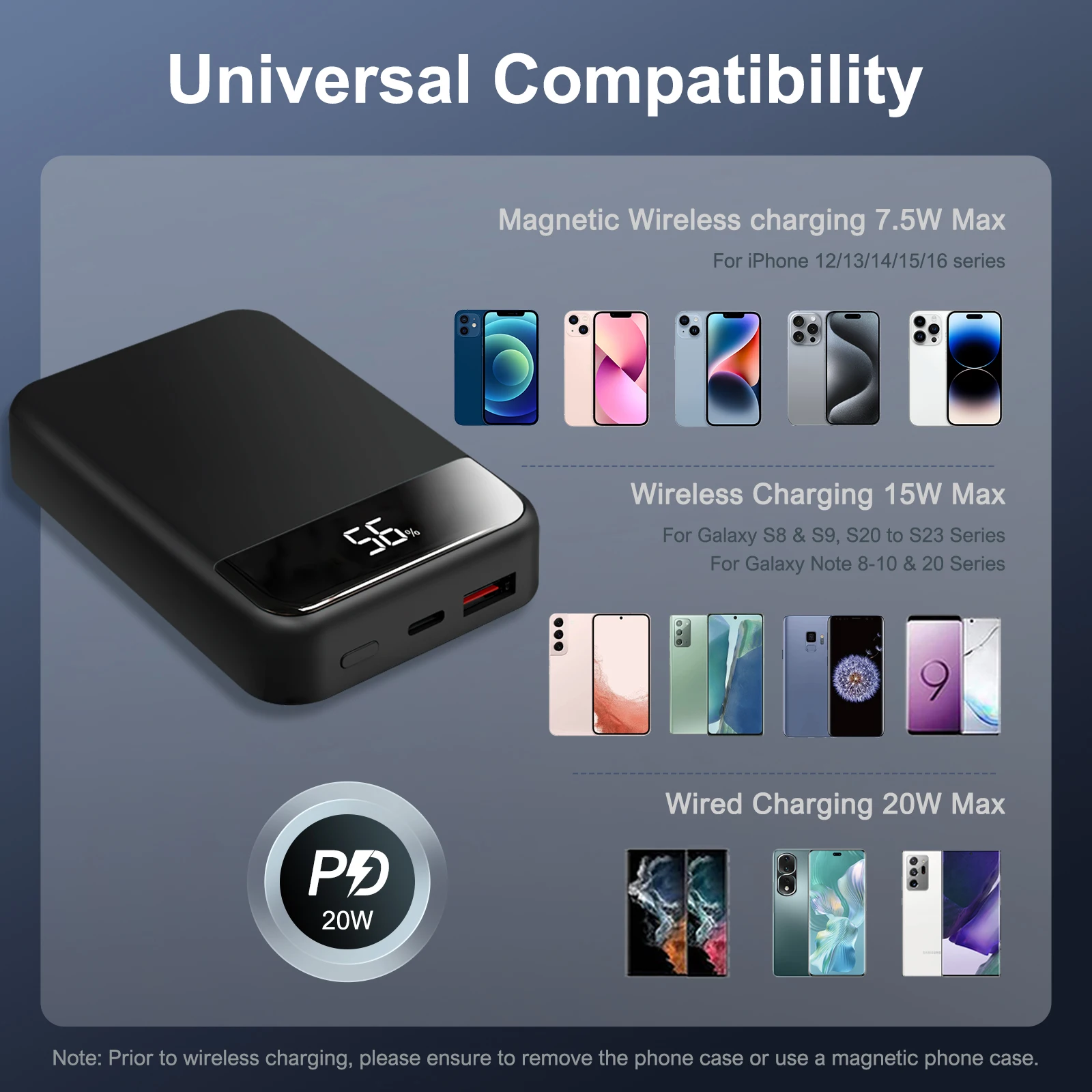 Magnetic Wireless Portable Charger Power Bank 10000mAh PD20W Built-In LED Display For iPhone 16/15/14/13/12/Pro/Mini/Pro Max - Image 6