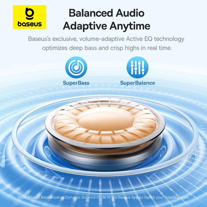 Baseus Bass BP1 Pro -50dB Noise Cancelling Wireless Earbuds Bluetooth 6.0 LDAC Hi-Res Sound 6-Mic AI Clear Calls IP55 Earphones - Image 5