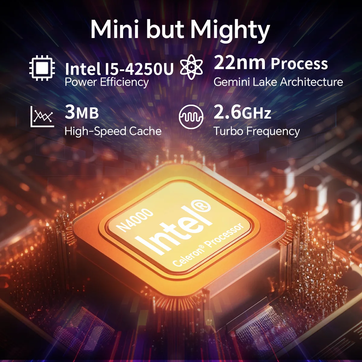 SOYO Mini PC Y5 AIR Intel Core I5 4250U 8GB RAM 128GB ROM Windows 11 Pro WiFi BT4.2 Office Desktop Computer 22nm 2.6ghz HDMI*2 USB3.0*4 RJ45*1 200MHZ Dual HDMI 4K Display Type-C - Image 5