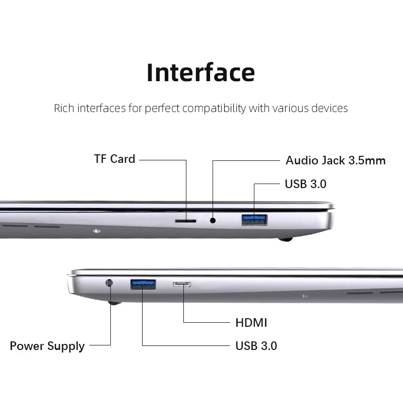 Xiaman Ultra Slim Windows 11 Laptop Computer 14.1" 12GB RAM 1TB SSD Intel Atom A3950 Notebook 1920*1080 Office Study Computer PC - Image 6