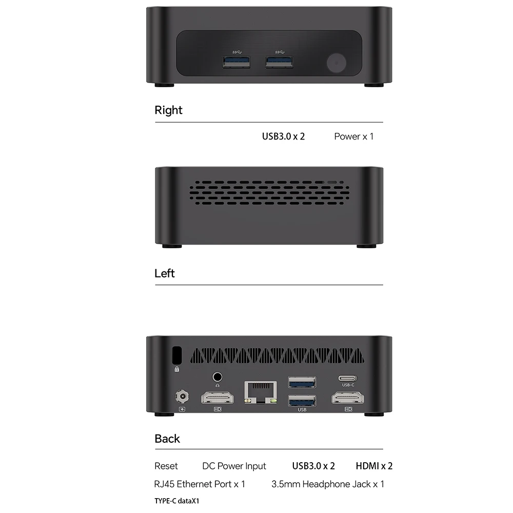 SOYO Mini PC Y5 AIR Intel Core I5 4250U 8GB RAM 128GB ROM Windows 11 Pro WiFi BT4.2 Office Desktop Computer 22nm 2.6ghz HDMI*2 USB3.0*4 RJ45*1 200MHZ Dual HDMI 4K Display Type-C - Image 8