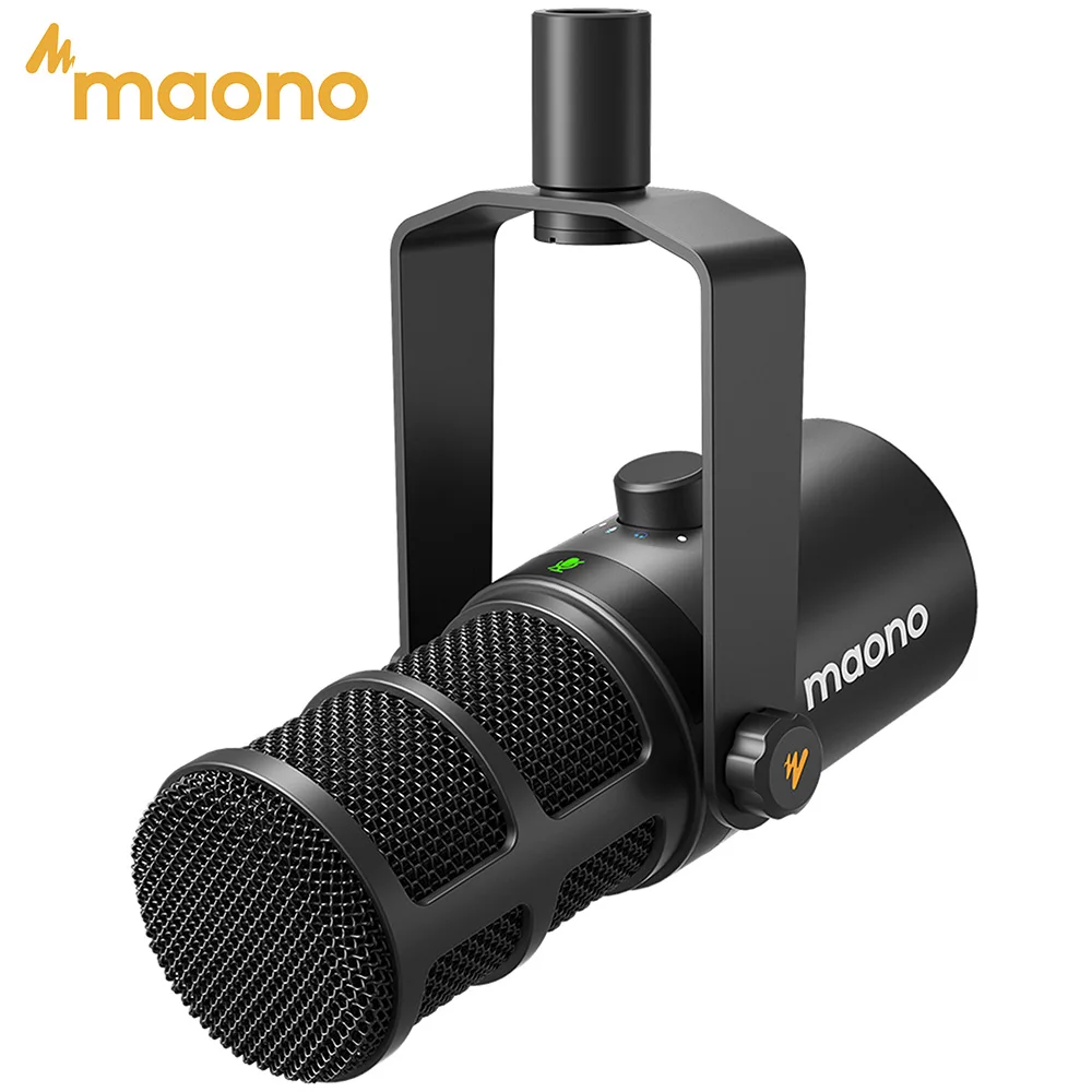 MAONO PD400X USB/XLR Dynamic Microphone All Metal With One-Touch Mute Headphone Jack And Volume Control For Podcasting Streaming