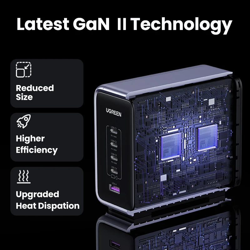 【Korean Plug】UGREEN 300W GaN Charger 5 IN 1 Desktop Charging Station PD3.1 Fast Charger for MacBook Pro iPad Tablet iPhone 16 - Image 4