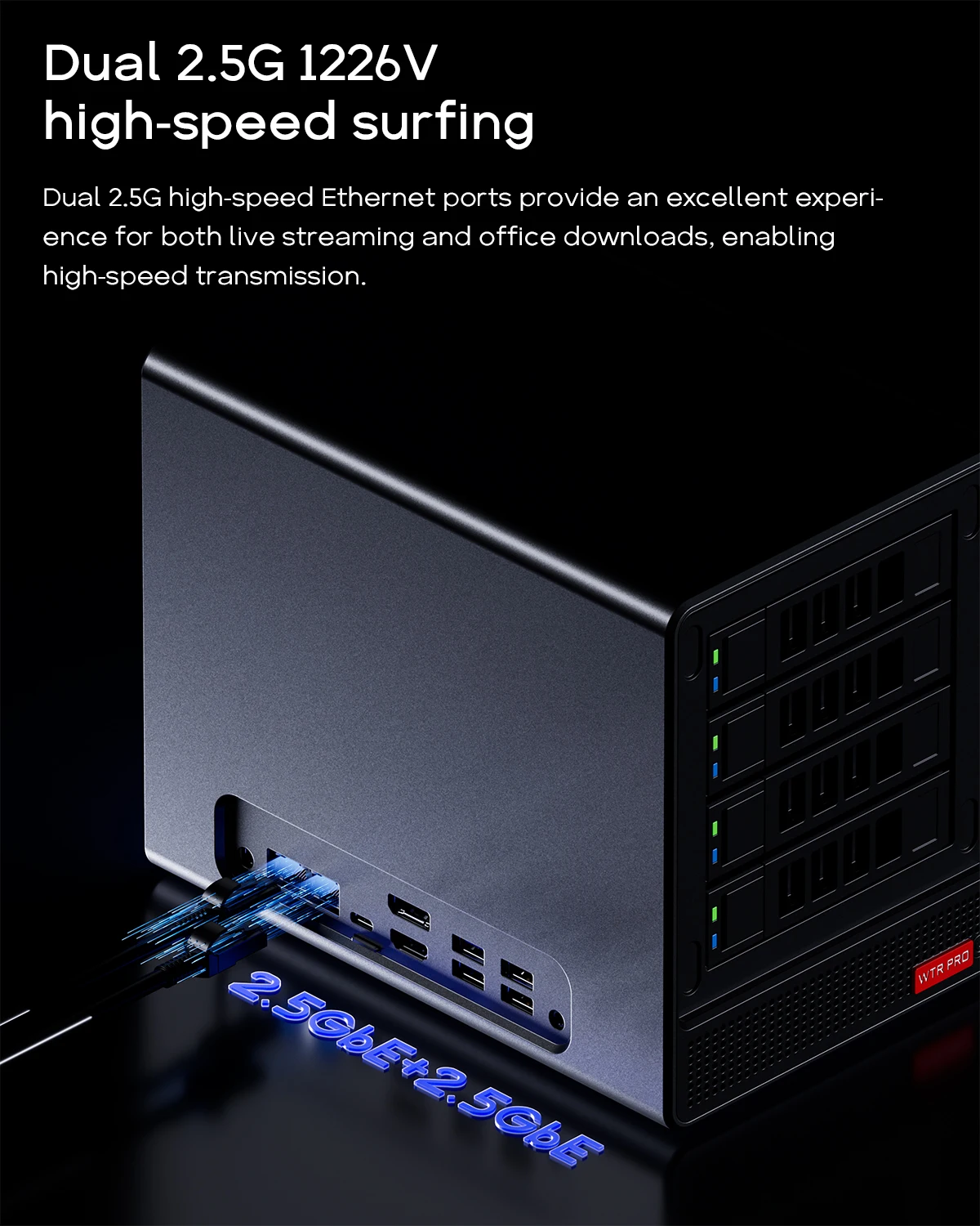 Aoostar Ryzen 7 5825U 4Bay Nas Mini Pc, No Ram No Ssd, Nas Desktop Computer 2*m.2 Nvme Slots, 2.5/3.5 Sata X 4 Storage - Image 4