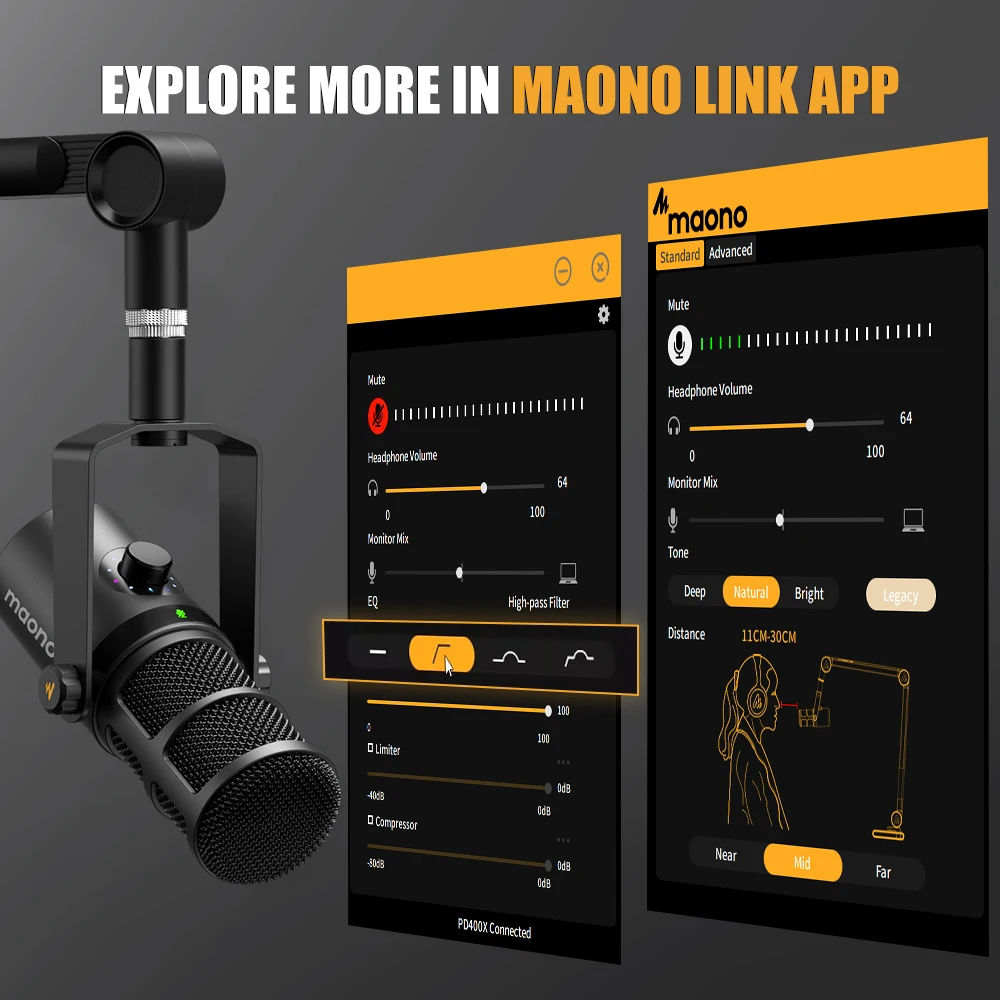 MAONO PD400X USB/XLR Dynamic Microphone All Metal With One-Touch Mute Headphone Jack And Volume Control For Podcasting Streaming - Image 4