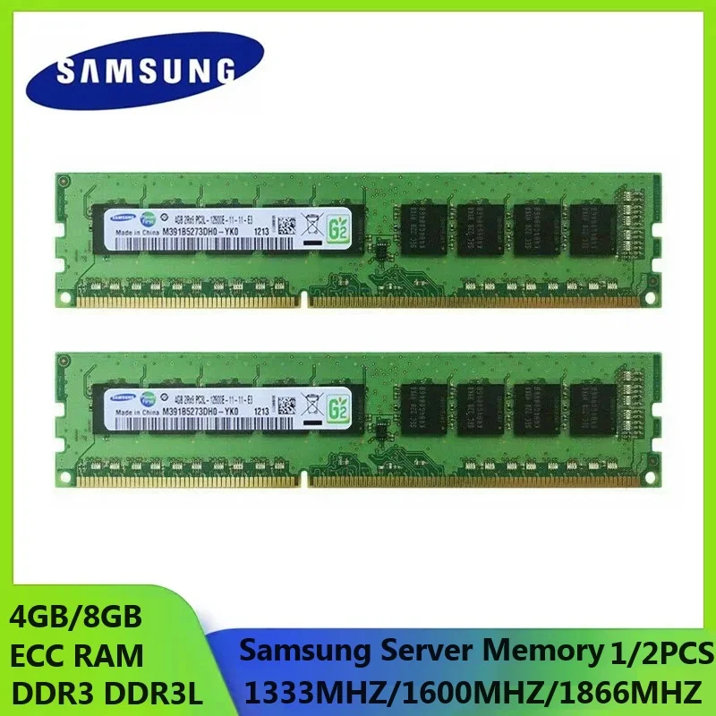 Samsung Server Memory DDR3 PC3-12800E 14900E 10600E Workstation Memory 1.35/1.5V ECC Ram DDR3 DDR3L 8GB 1333 1600MHz 1866MHz RAM