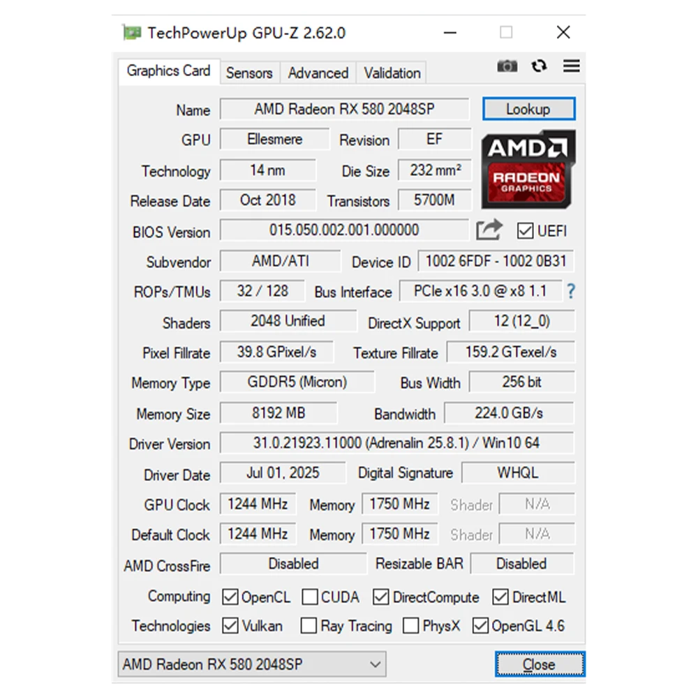 SOYO AMD Radeon RX580 8G DDR5 Graphics Card 6PIN 256bit Video Card HDMI+DP+DVI 2048sp 14NM PC Gaming Desktop Computer components PCIE3.0*16 - Image 5