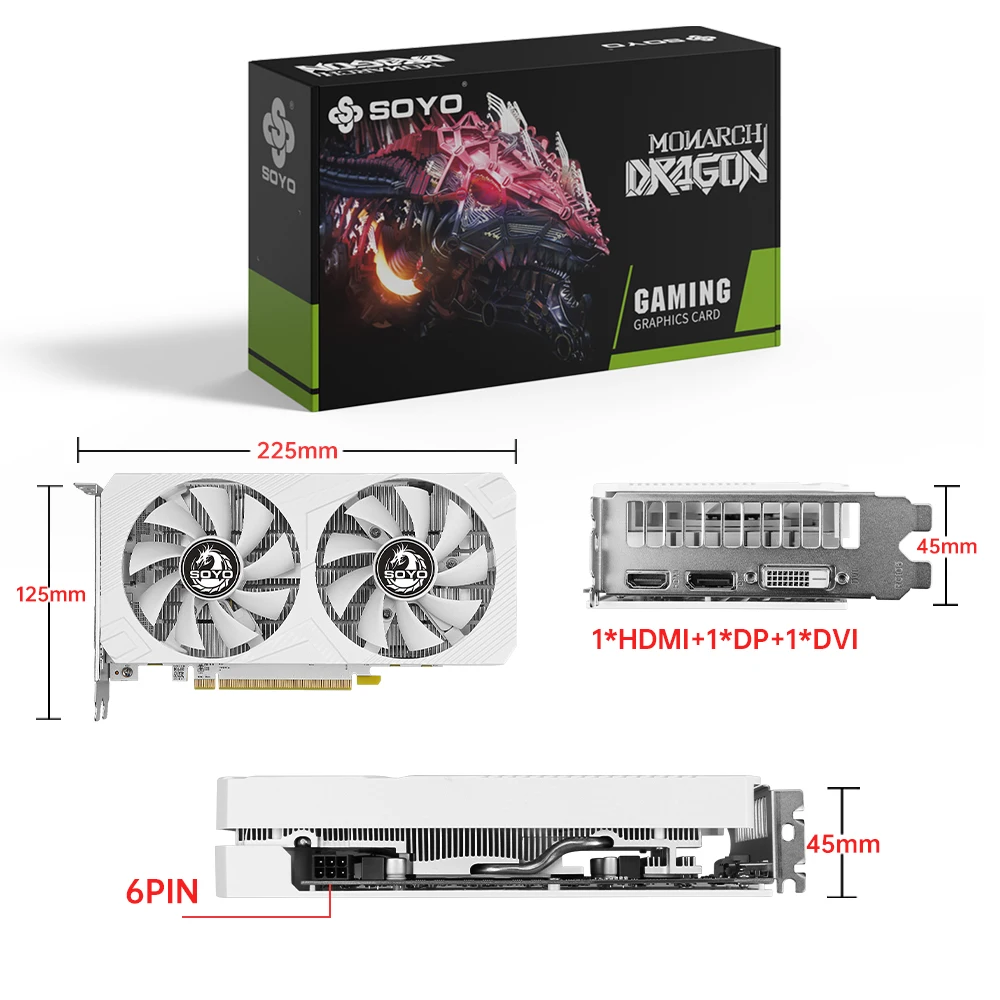 SOYO AMD Radeon RX580 8G DDR5 Graphics Card 6PIN 256bit Video Card HDMI+DP+DVI 2048sp 14NM PC Gaming Desktop Computer components PCIE3.0*16 - Image 8