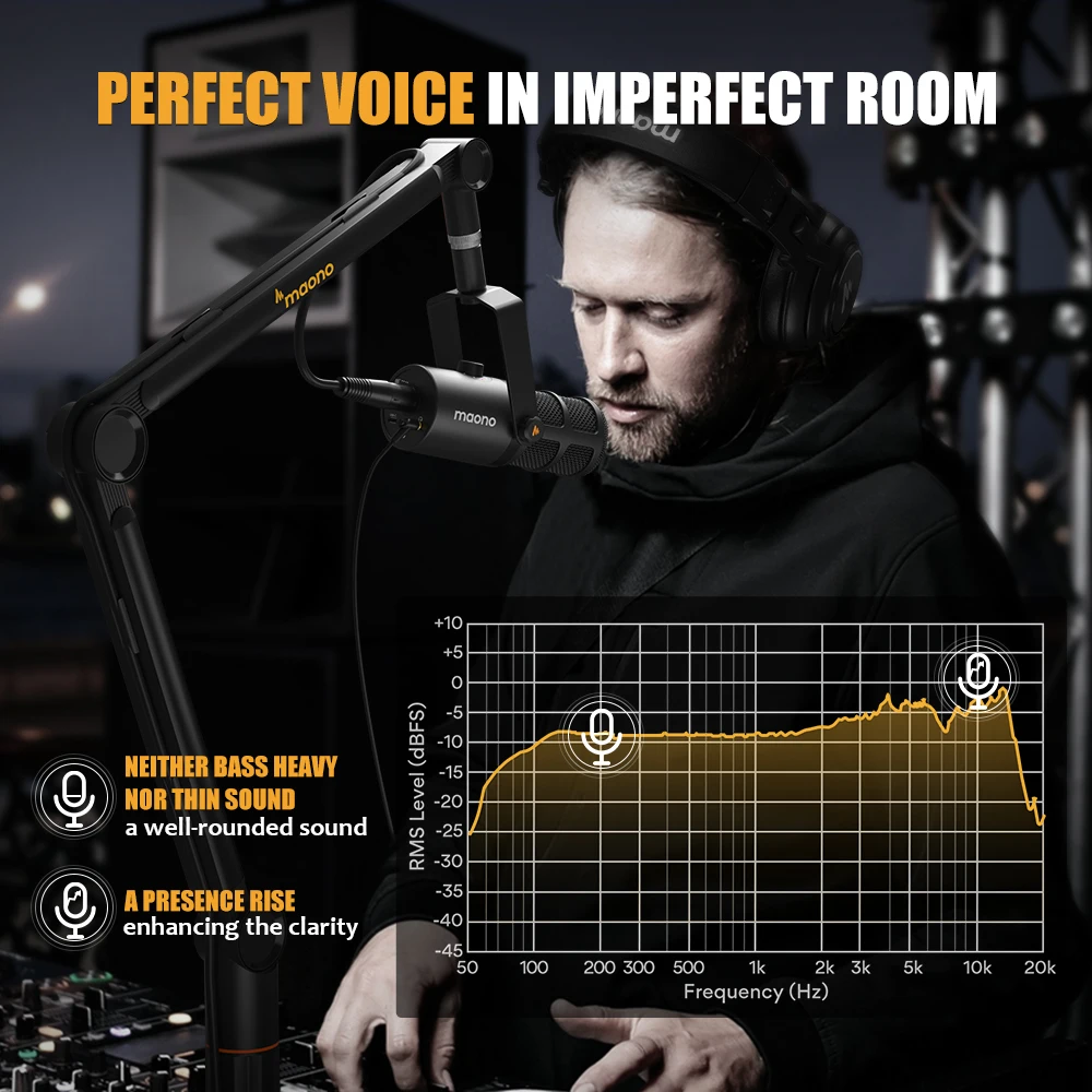 MAONO PD400X USB/XLR Dynamic Microphone All Metal With One-Touch Mute Headphone Jack And Volume Control For Podcasting Streaming - Image 5